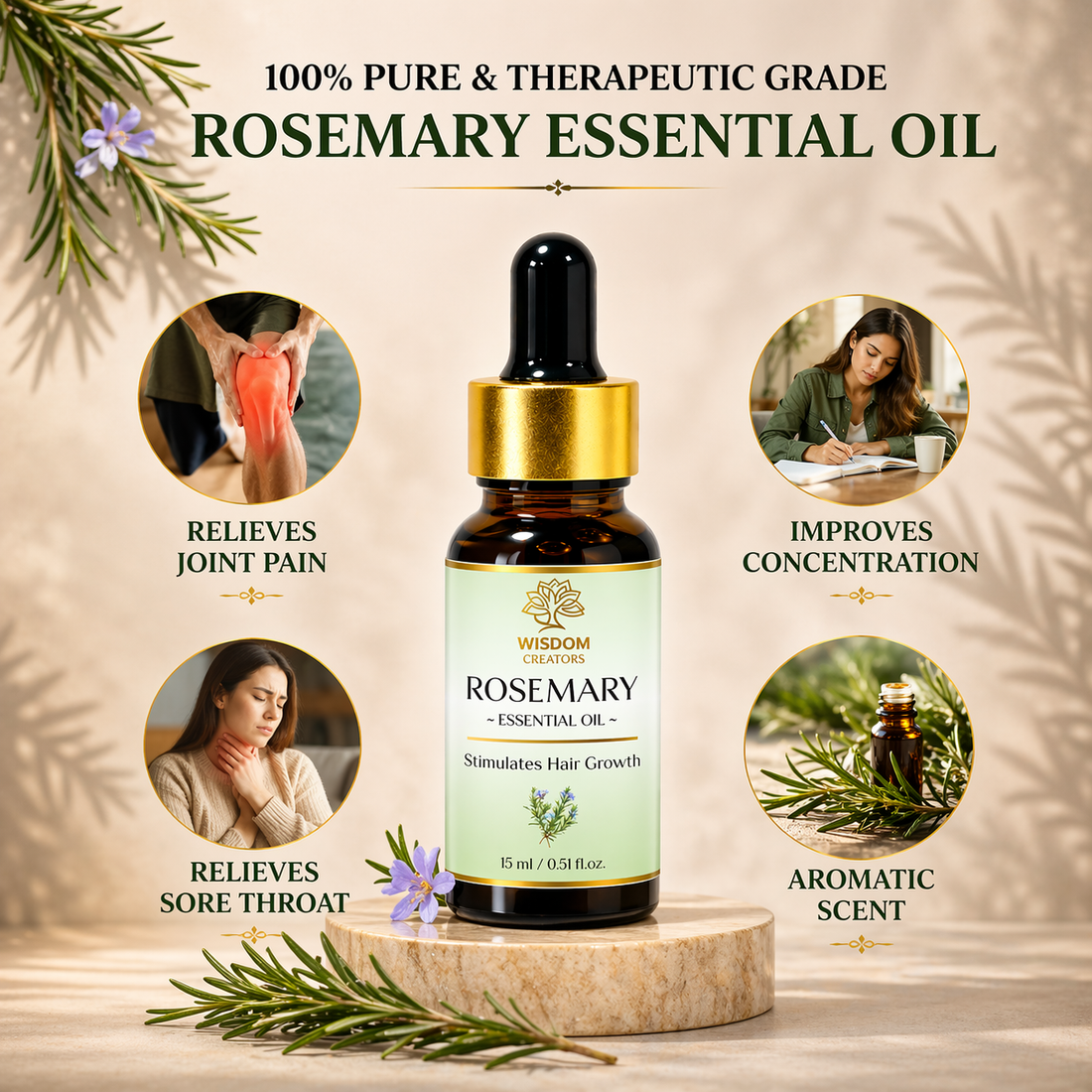 Rosemary Essential Oil Pack of 2 (2 x 15ml) — Wisdom Creators