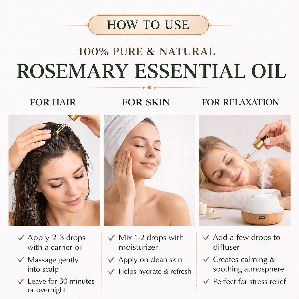 Rosemary Essential Oil - Hair Growth & Aromatherapy (15ml)